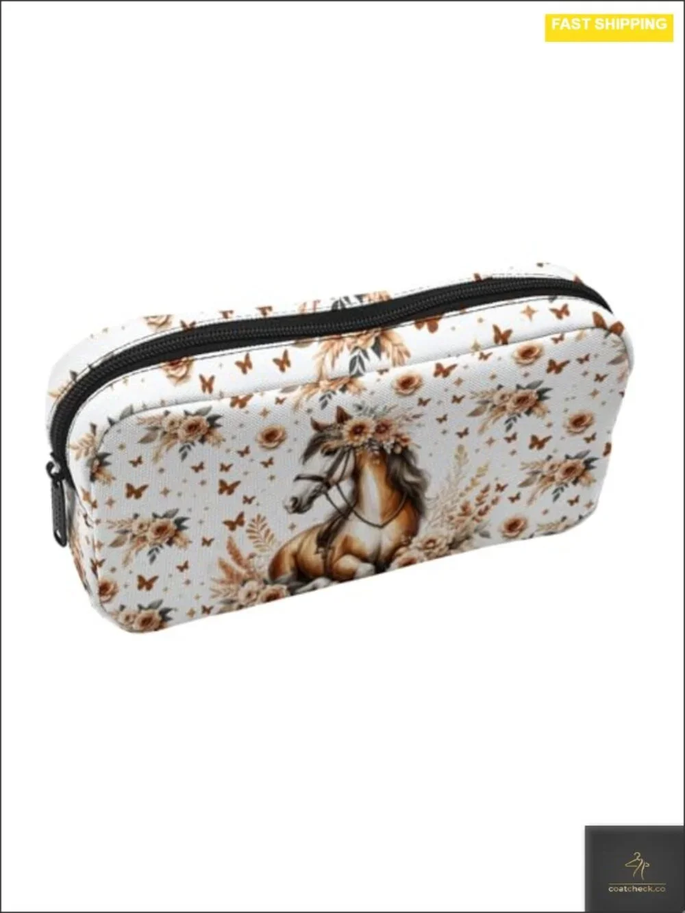 Horse Print Kids Backpack with Lunch Bag & Pencil Case, 17in Bookbag, Nylon